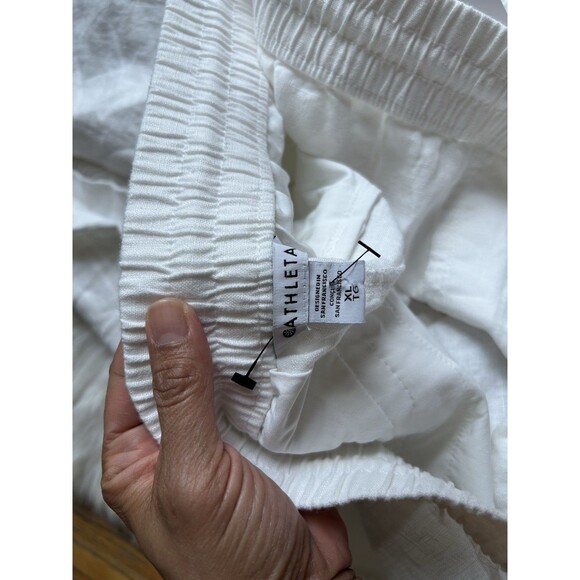 Athleta Women’s XL White Retreat 100% Linen Joggers High Rise NEW Beachy - Picture 7 of 13